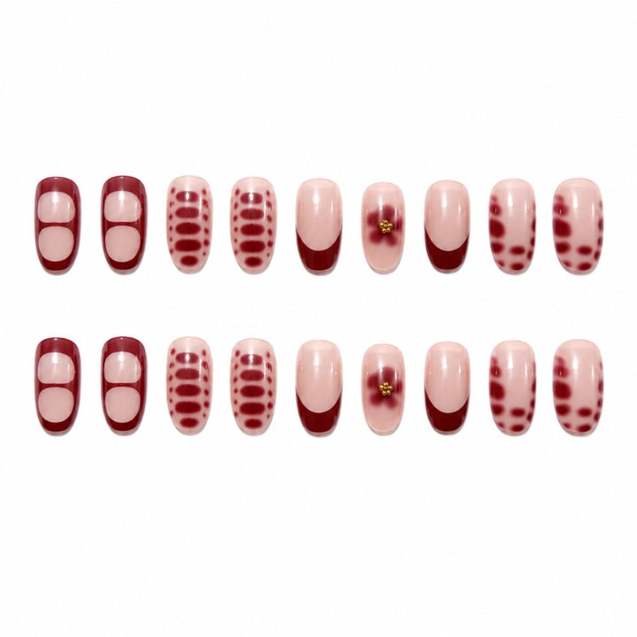 Elegant Artificial Nails with Floral Design and Shine Stornfield