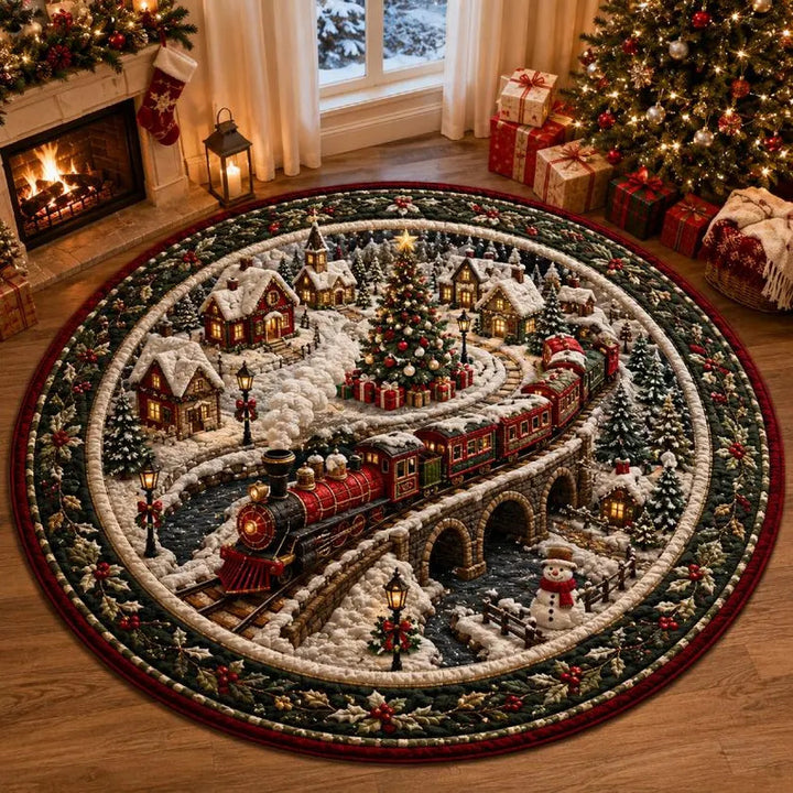 3D Holiday-Themed Round Area Rug