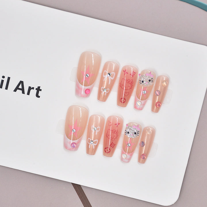 Whimsical Cartoon-Themed Press-On Nail Art Stornfield