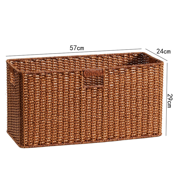 Handwoven Rectangular Storage Basket with Cut-Out Handles Stornfield