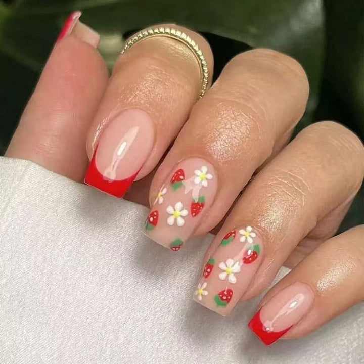 Floral Acrylic Nail Art