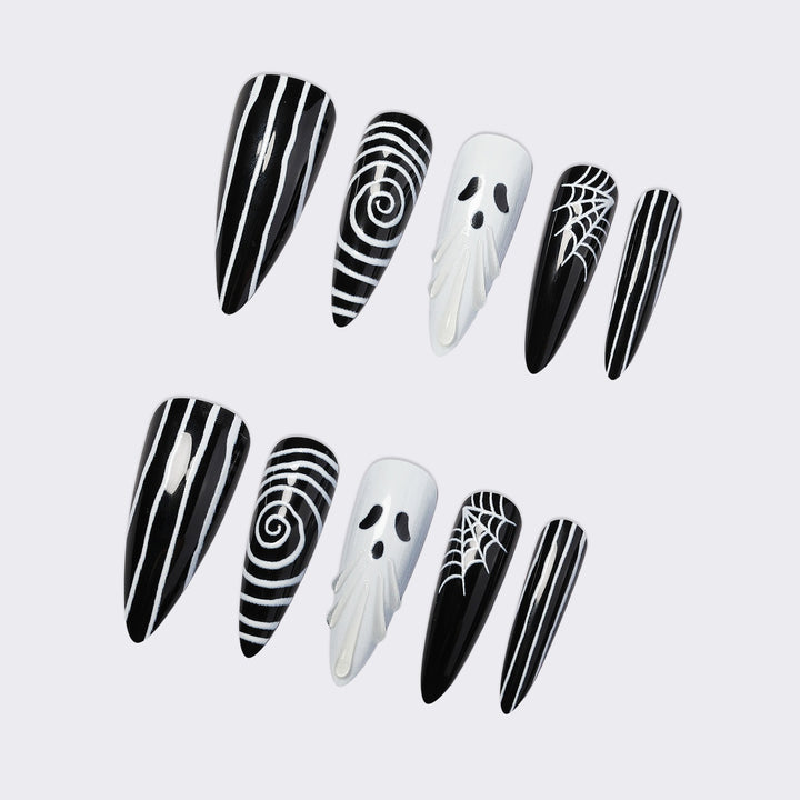 Fake nail set with spooky Halloween designs Stornfield