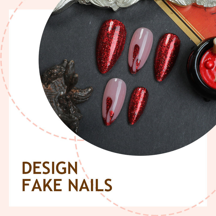 Luxurious artificial nail set with glamorous glitter Stornfield