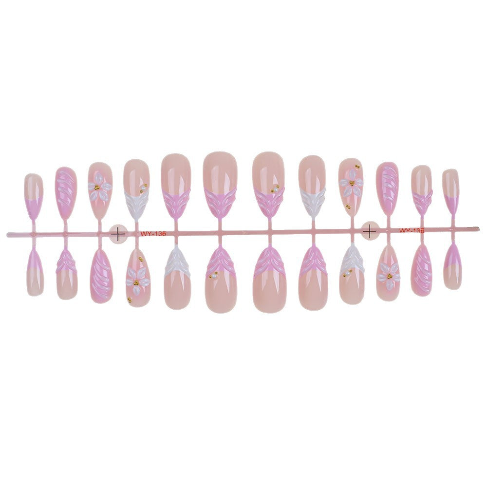 Floral Embellished Press-On Nail Set Stornfield