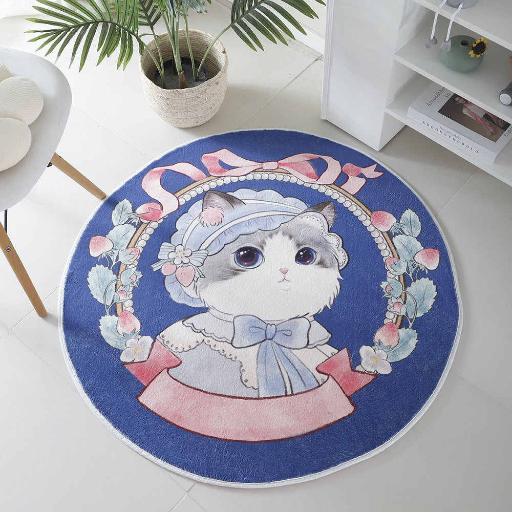 Cat-Themed Round Area Rug Stornfield