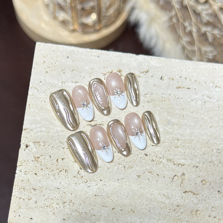 Elegant Metallic Press-On Nail Kit