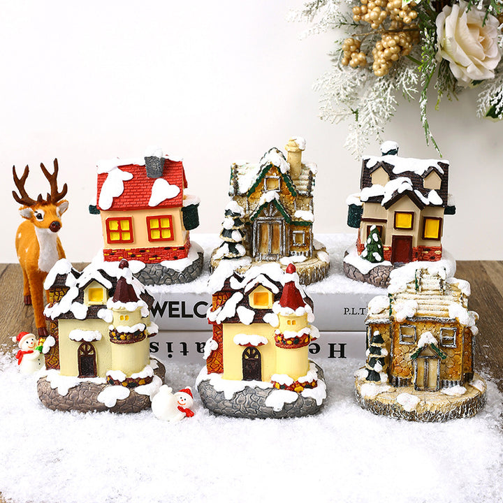 Illuminated Christmas village made of ceramic Stornfield