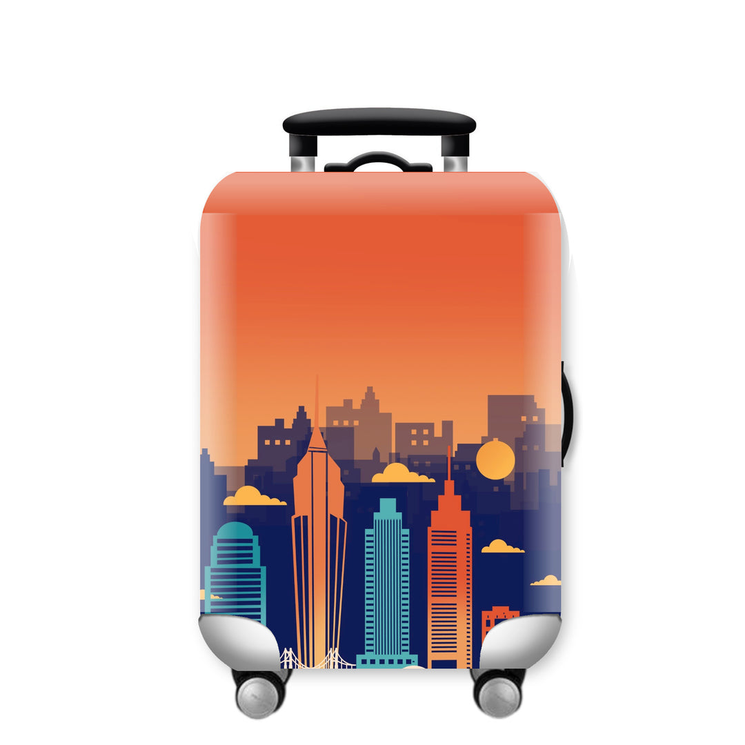 Women Hard Shell Suitcase with Urban Skyline Motif Stornfield