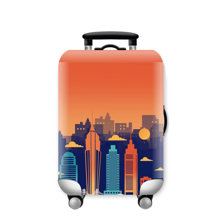 Women Hard Shell Suitcase with Urban Skyline Motif Stornfield