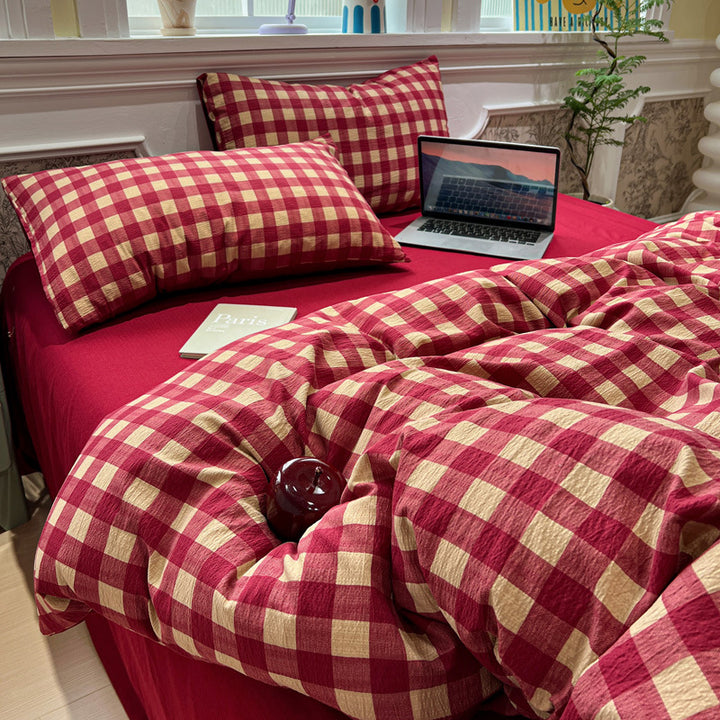 Cozy Checkered Duvet Cover Set