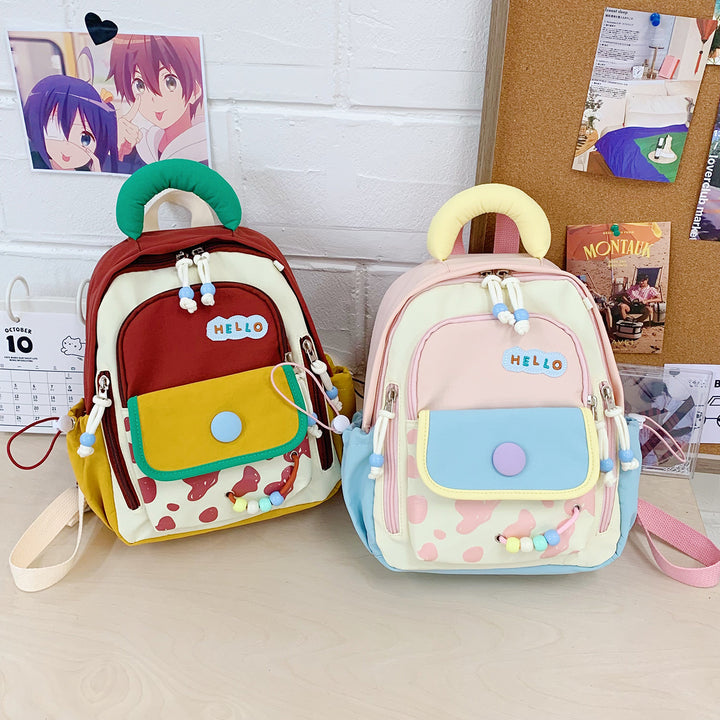 Leisure Backpack with Colorful Applications and Creative Design Stornfield
