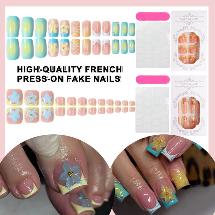 High-Quality Floral Design Press-On Nail Set Stornfield