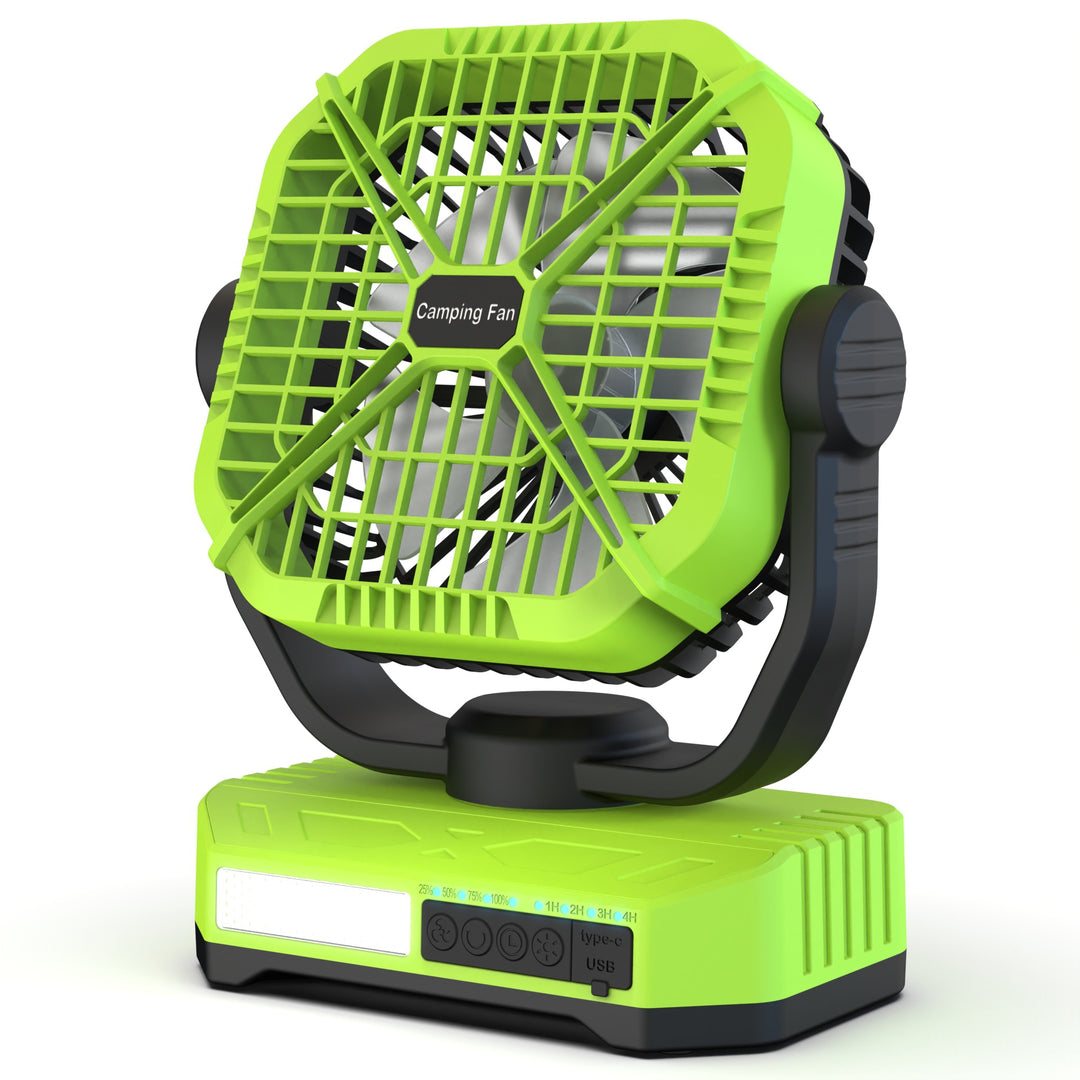 Portable Rechargeable Camping Fan with LED Light Stornfield