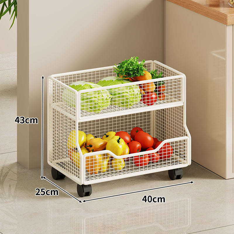 Two-Tier Wire Mesh Countertop Vegetable and Fruit Storage Rack