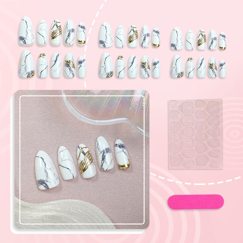 Marble-Inspired Press-On Nails