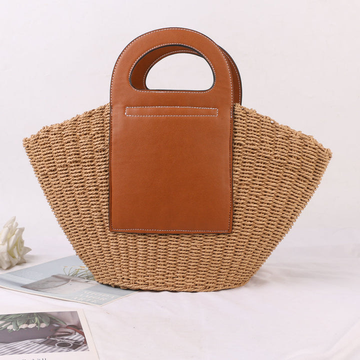 Handbag Made of High-Quality Raffia with Elegant Leather Accents Stornfield