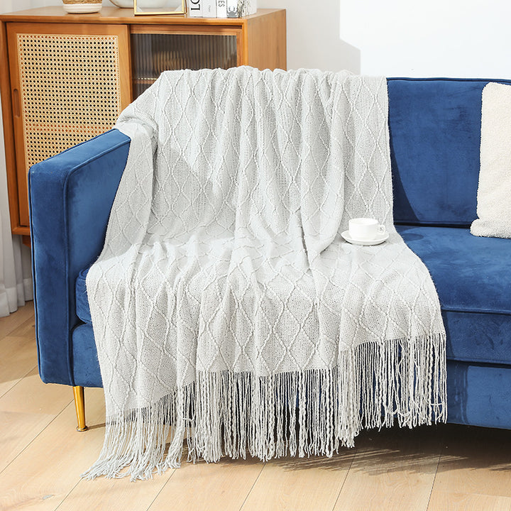 Women High-quality and stylish fleece blanket with modern textured pattern Stornfield