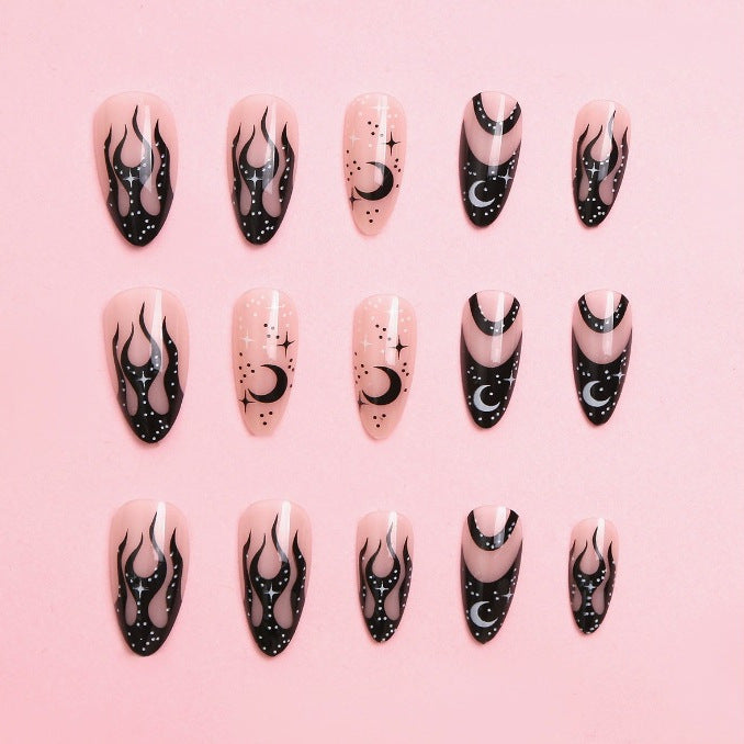 Artistic Moon-Themed Nail Art Enhancements Stornfield