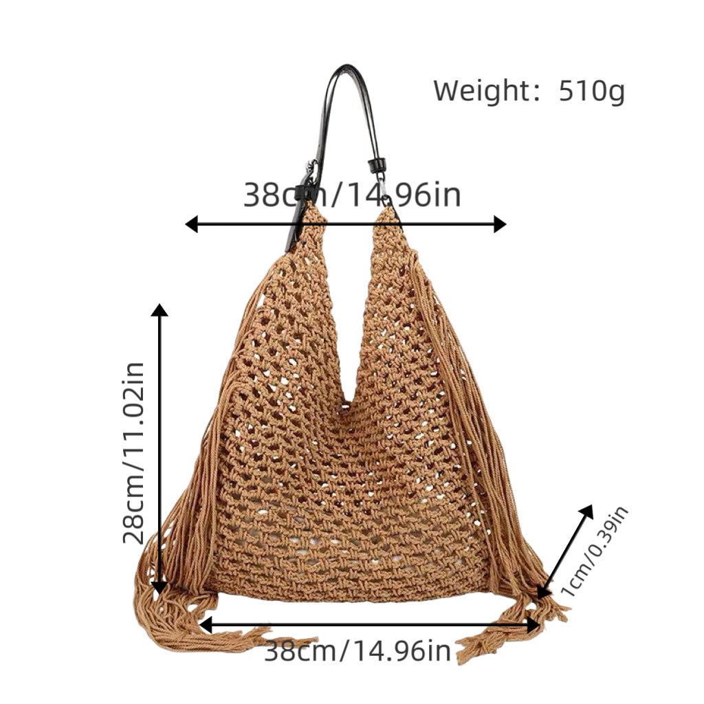 Structured beach bag with fringe details Stornfield