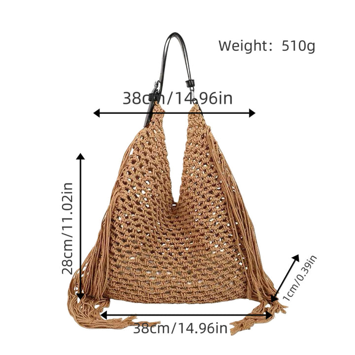 Structured beach bag with fringe details Stornfield