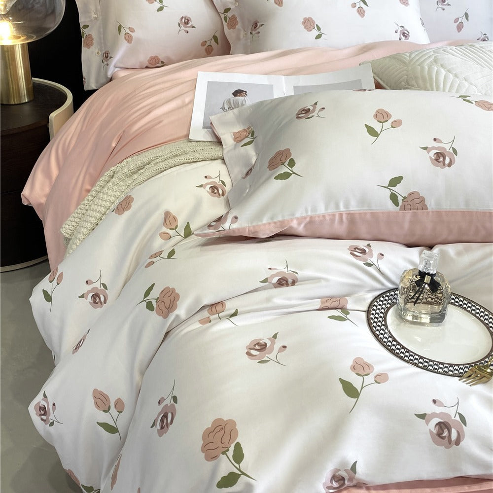 Luxury Reversible Paisley Cotton Sateen Duvet Cover Set