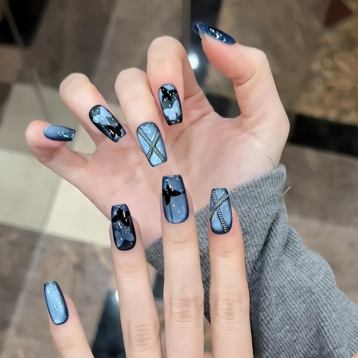 Glamorous artificial nails with fashionable butterfly design Stornfield