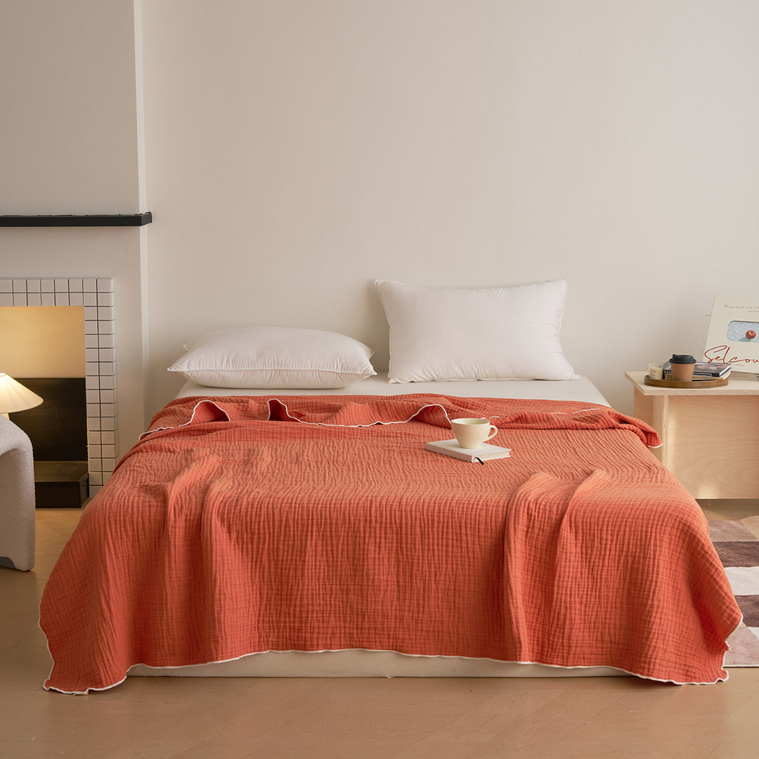 Lightweight Quilted Cotton Gauze Bedspread