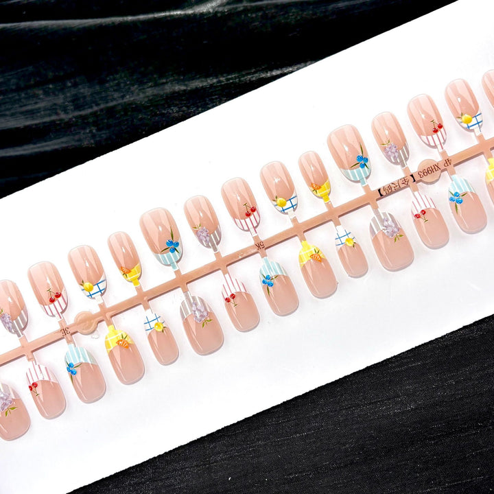 Whimsical Floral-Themed Press-On Nail Set