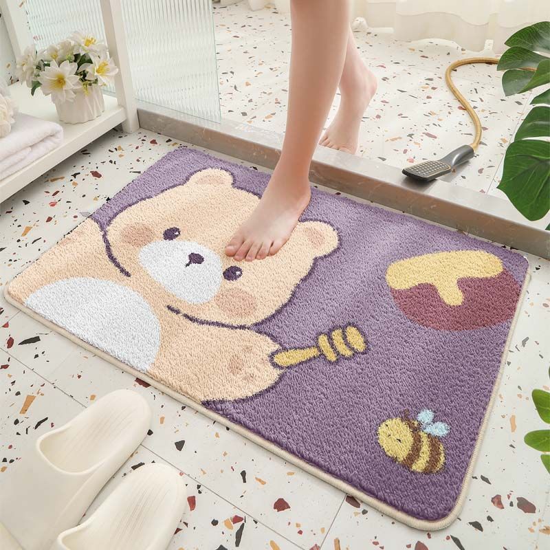 Cute Bear Theme Bath Mat