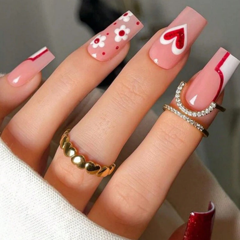 Artistic Floral Ombre Nail Tips Stornfield