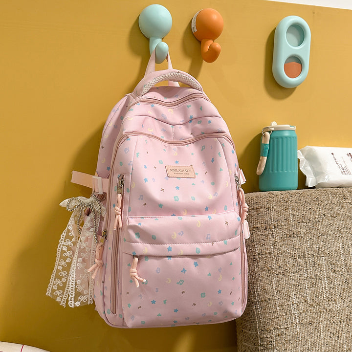 Stylish Multi-Pocket Backpack with Decorative Accents Stornfield