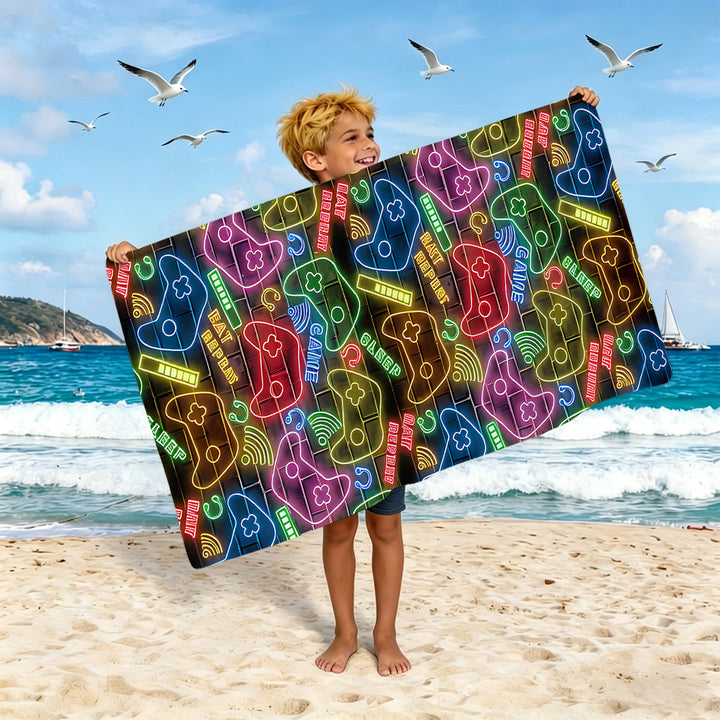 Boys beach towel with game console motif Stornfield