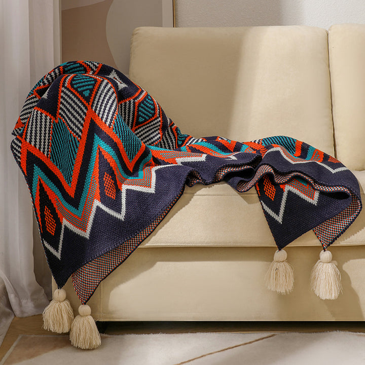 Women's Patterned Snuggle Blanket with Tassels Stornfield