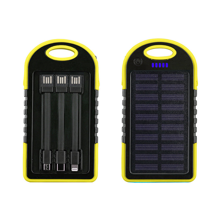 Portable Solar Power Bank with Integrated Cable Management and Fast Charging Function Stornfield