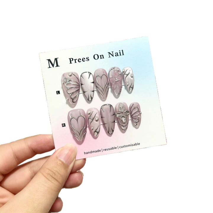 Decorative Handmade Press-On Nail Art Set