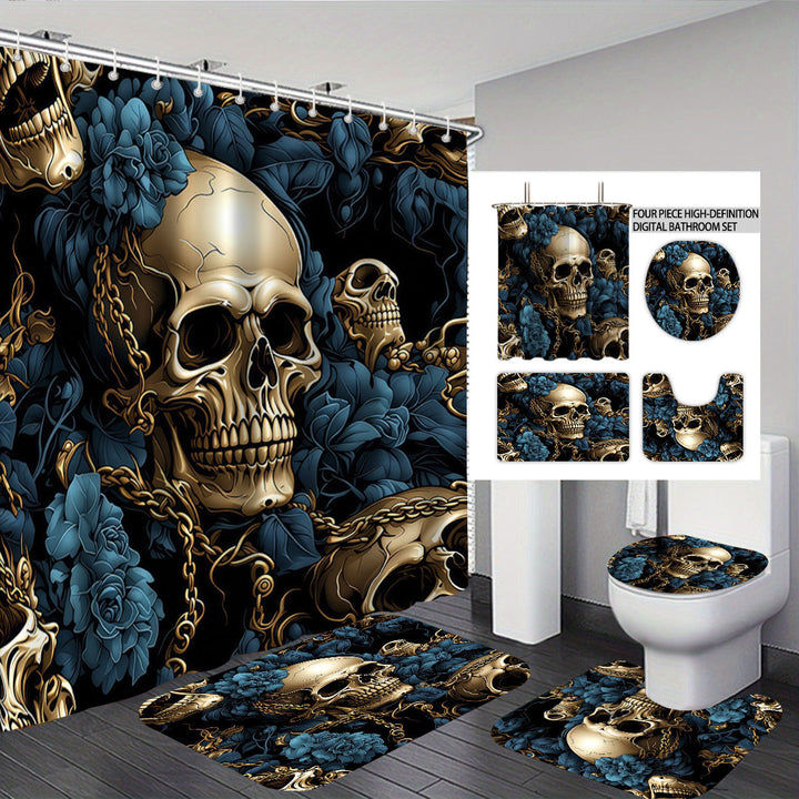 Artistic Skull and Floral Themed Bathroom Set Stornfield