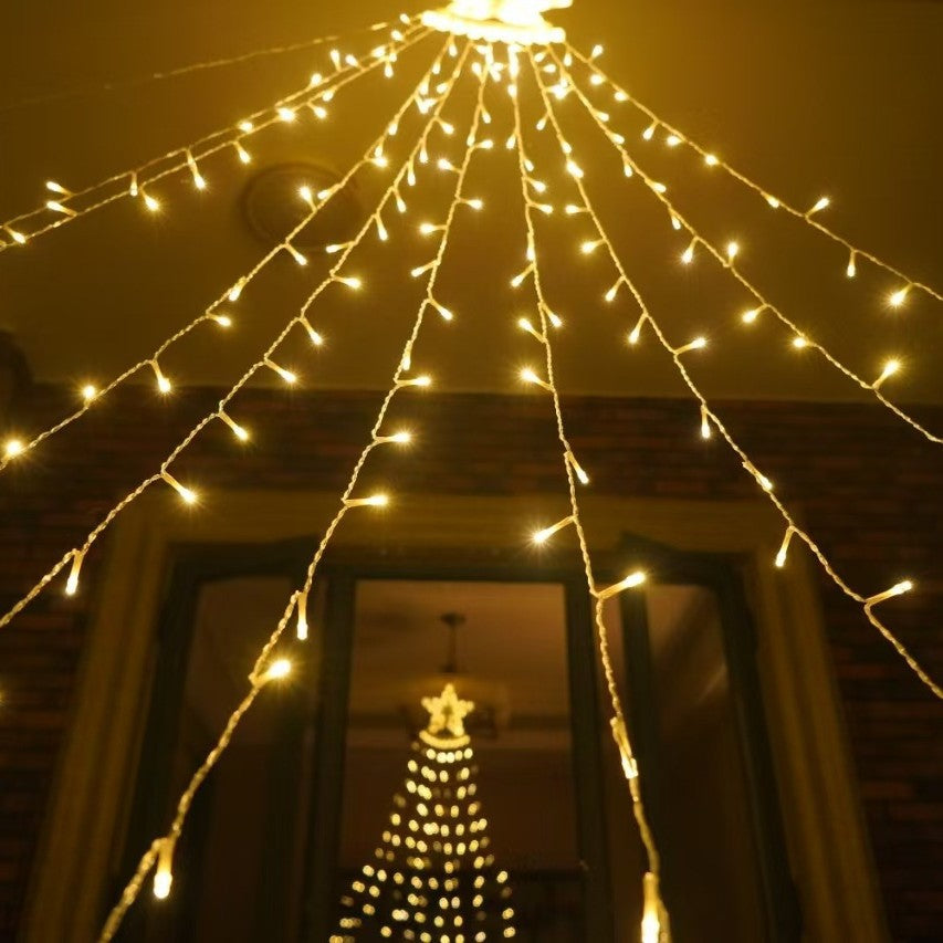 Decorative Star LED Wall Lamp With Warm Twinkle Tassel Fairy String Lights Stornfield