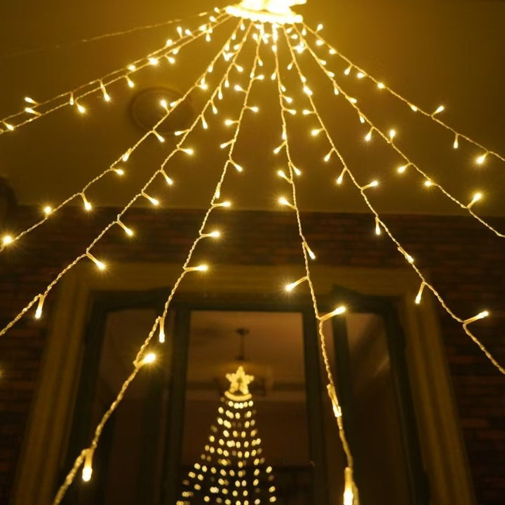Decorative Star LED Wall Lamp With Warm Twinkle Tassel Fairy String Lights Stornfield