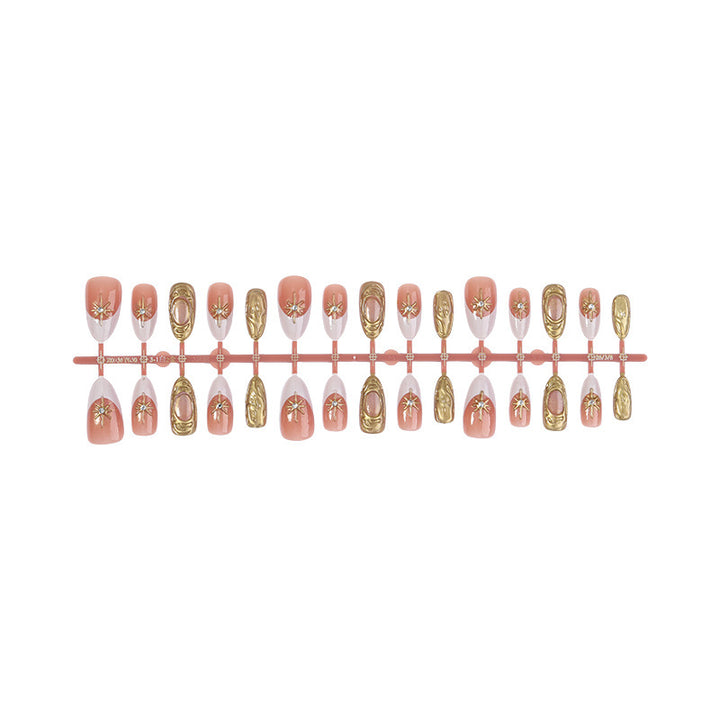 Acrylic nail set with luxurious flower decorations Stornfield