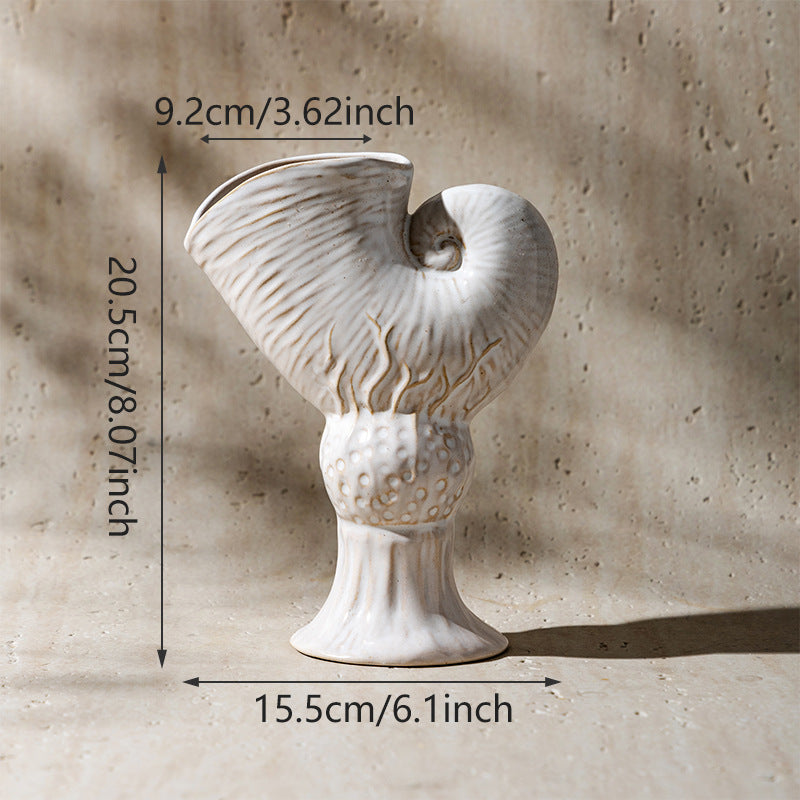 Handmade Nautilus Shell Ceramic Decorative Vase