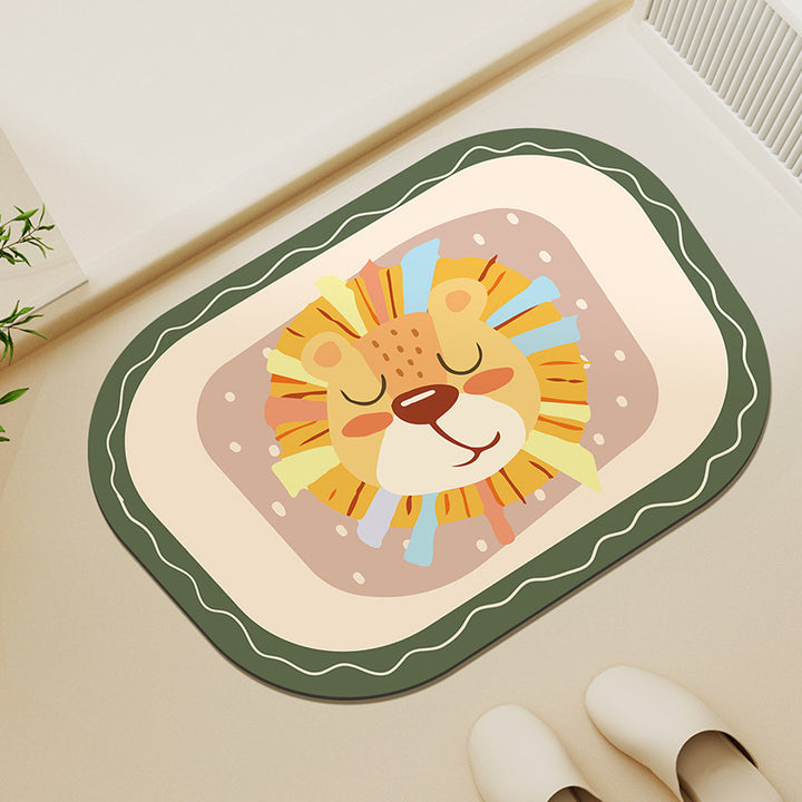 Cartoon Elephant-Themed Bath Mat