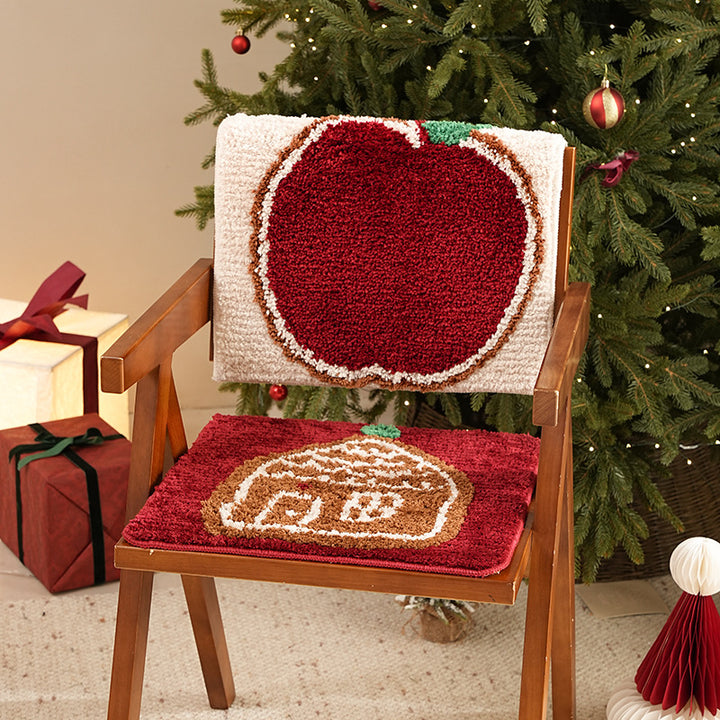 Tufted Christmas placemat with gingerbread house motif Stornfield