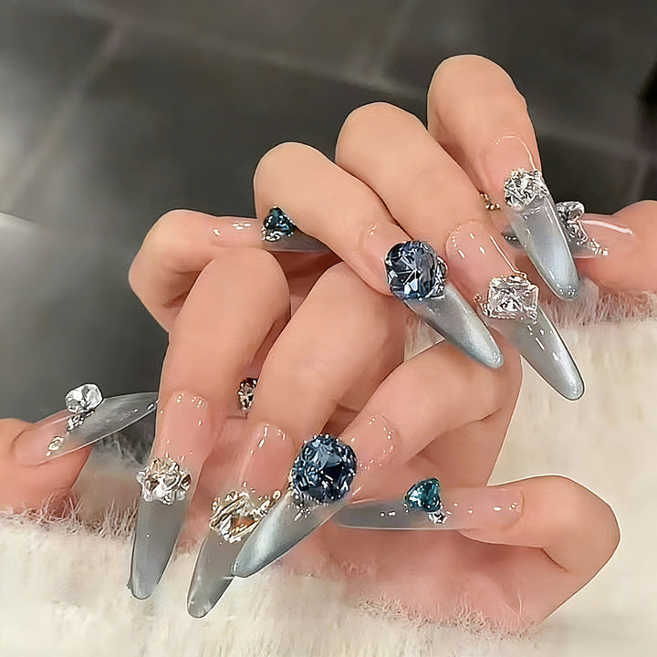 Glamorous artificial nail tips with crystal embellishments Stornfield