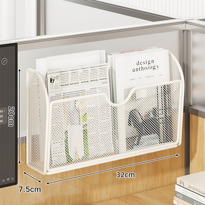 Mesh Partition-Mount Desk File and Magazine Organizer