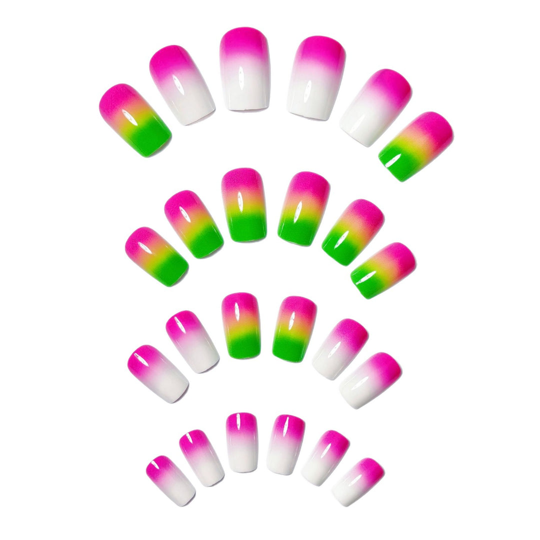 Creative Gel Nails with Neon Gradient Stornfield