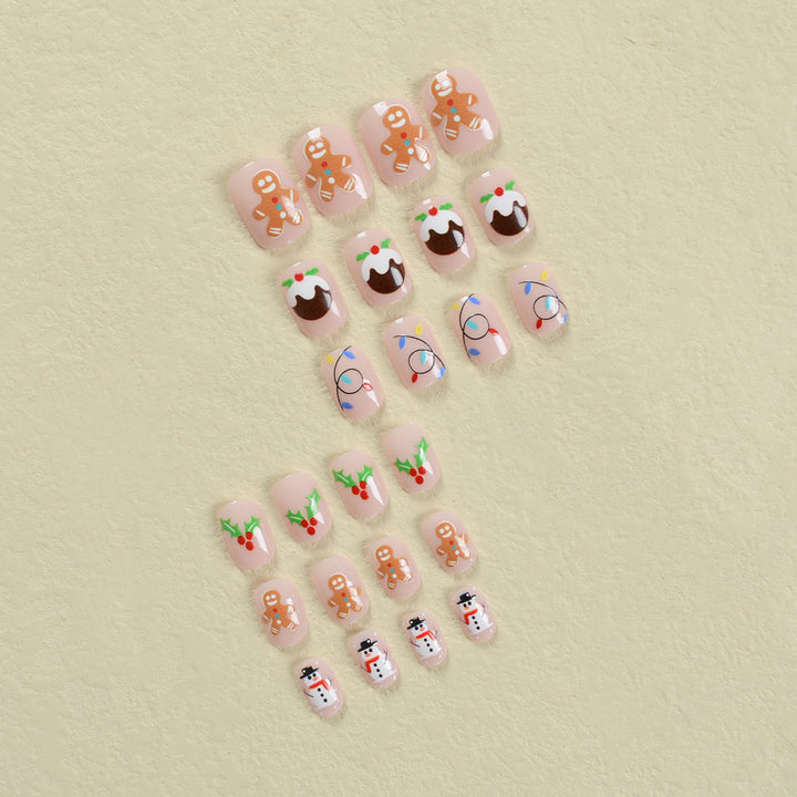Artificial nail set with festive Christmas motifs Stornfield