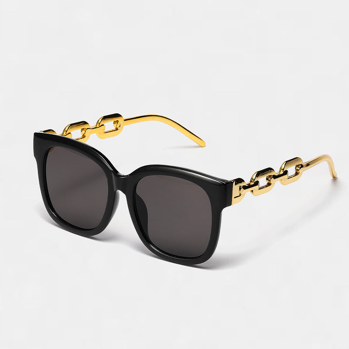 Ladies fashionable oversized sunglasses with luxurious chain frame Stornfield