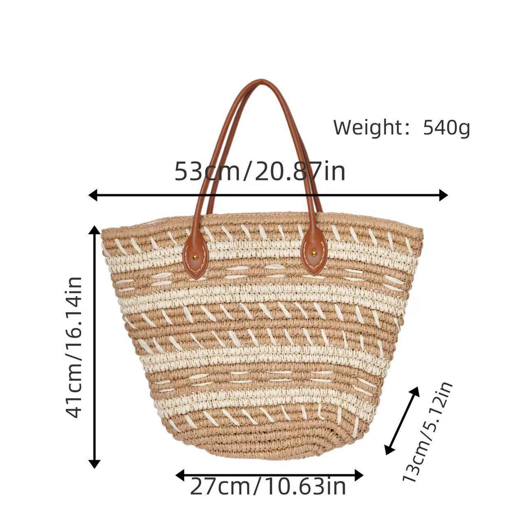 Bast-Beach bag with Elegant Structured Design Stornfield