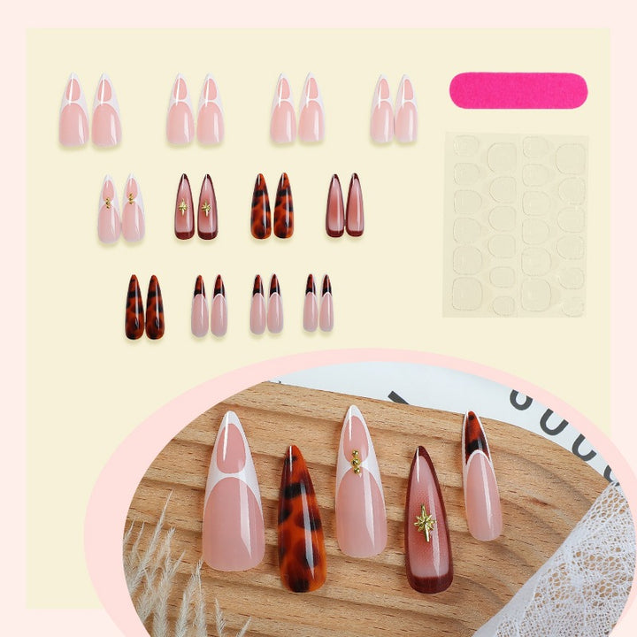 Elegant artificial nail set with exquisite patterns and sparkling accents Stornfield