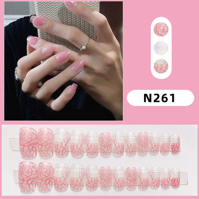 Abstract Floral Press-On Nail Set